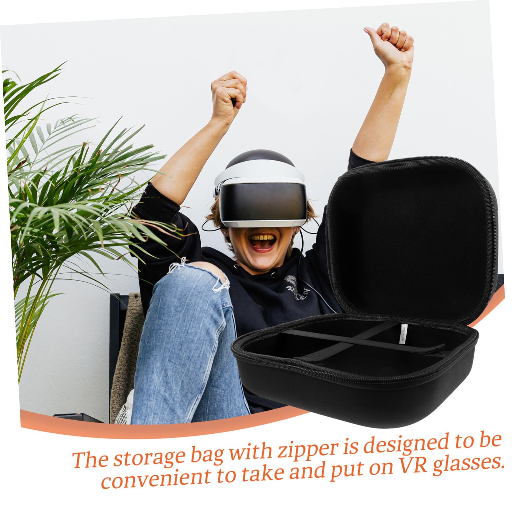 jojofuny Custodia Rigida Portatile per Occhiali VR, Borsa in EVA Nera, Protegge gli Occhiali VR, per Viaggio e Uso Quotidiano