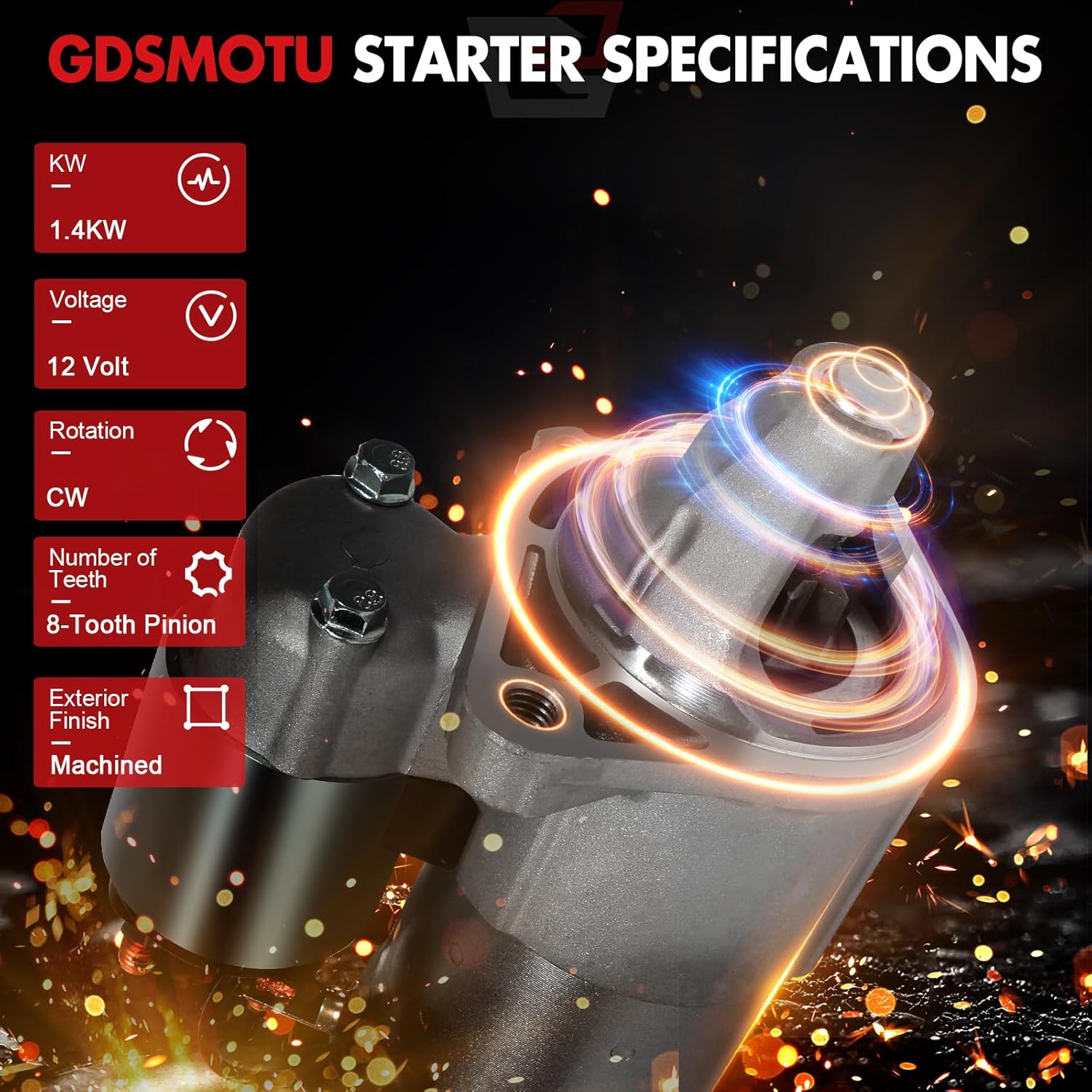 New Starter Compatible for Nissan for Sentra 1.8L 2003-2005, 1.4kW/12 Volt Starter Motor Replace SDR0290 SDR0290
