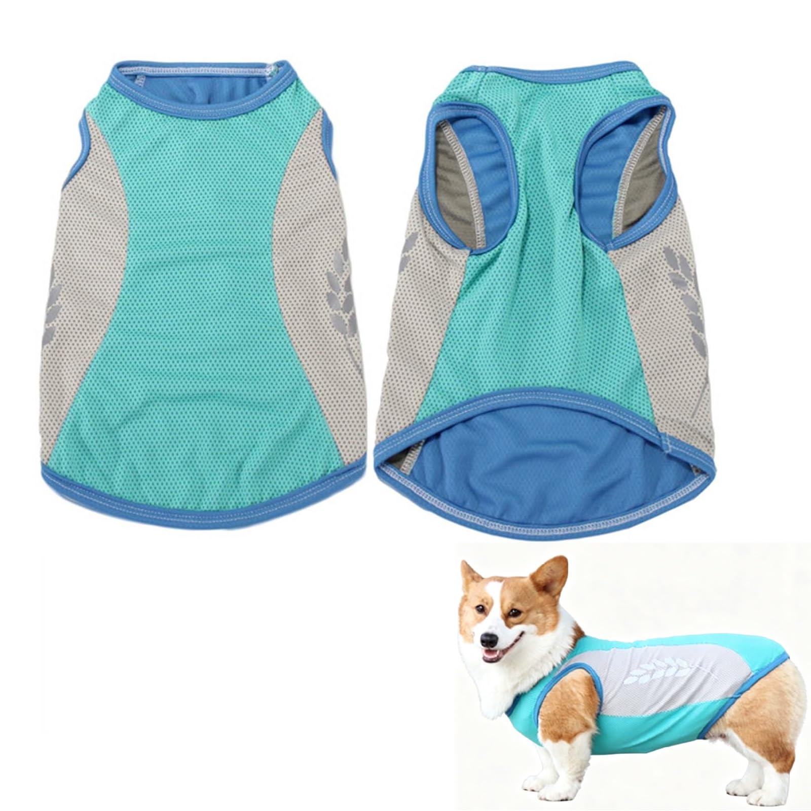 Dog Cooling Vest Lightweight Breathable Mesh Summer Stretch Pet Jacket Dog Cooling Coat with Reflective Strip for Small Medium Large Dogs Outdoor Walking, Hiking & Camping