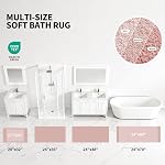 ILANGO Pink Bathroom Rugs 24" × 17" Non Slip & Super Absorbent Extra Thick Soft, Washable Bath Mat for Floor, Non Shedding Microfiber Plush Holiday Bath Rug with Rubber for Shower Sink