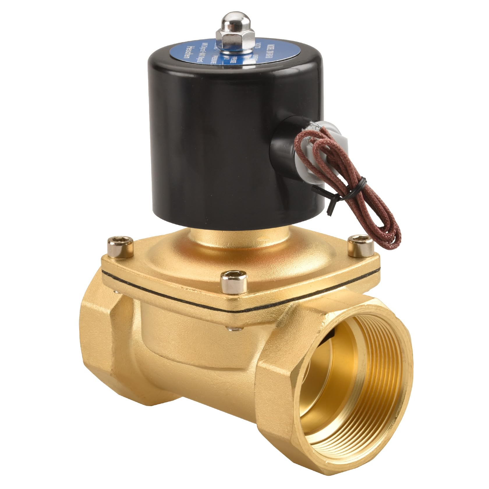 Heschen Women's Black Brass Electric Solenoid Valve, 2W-500-50, Pt2'' Port,Dc24v Direct Action Water, Normally Closed Replacement Valve (Dc24v)