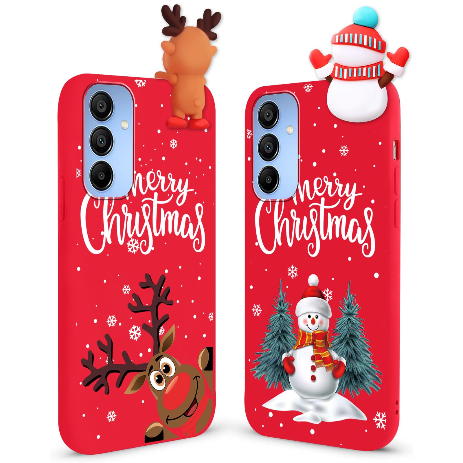 Yoedge Natale Cover per Samsung Galaxy S8 5,8 Custodia Viola Silicone TPU Morbido Ultra Sottile Cover 3D Christmas Cartoon Pattern Disegni con Bambola Antiurto Bumper Protettiva Case, Cervo 3