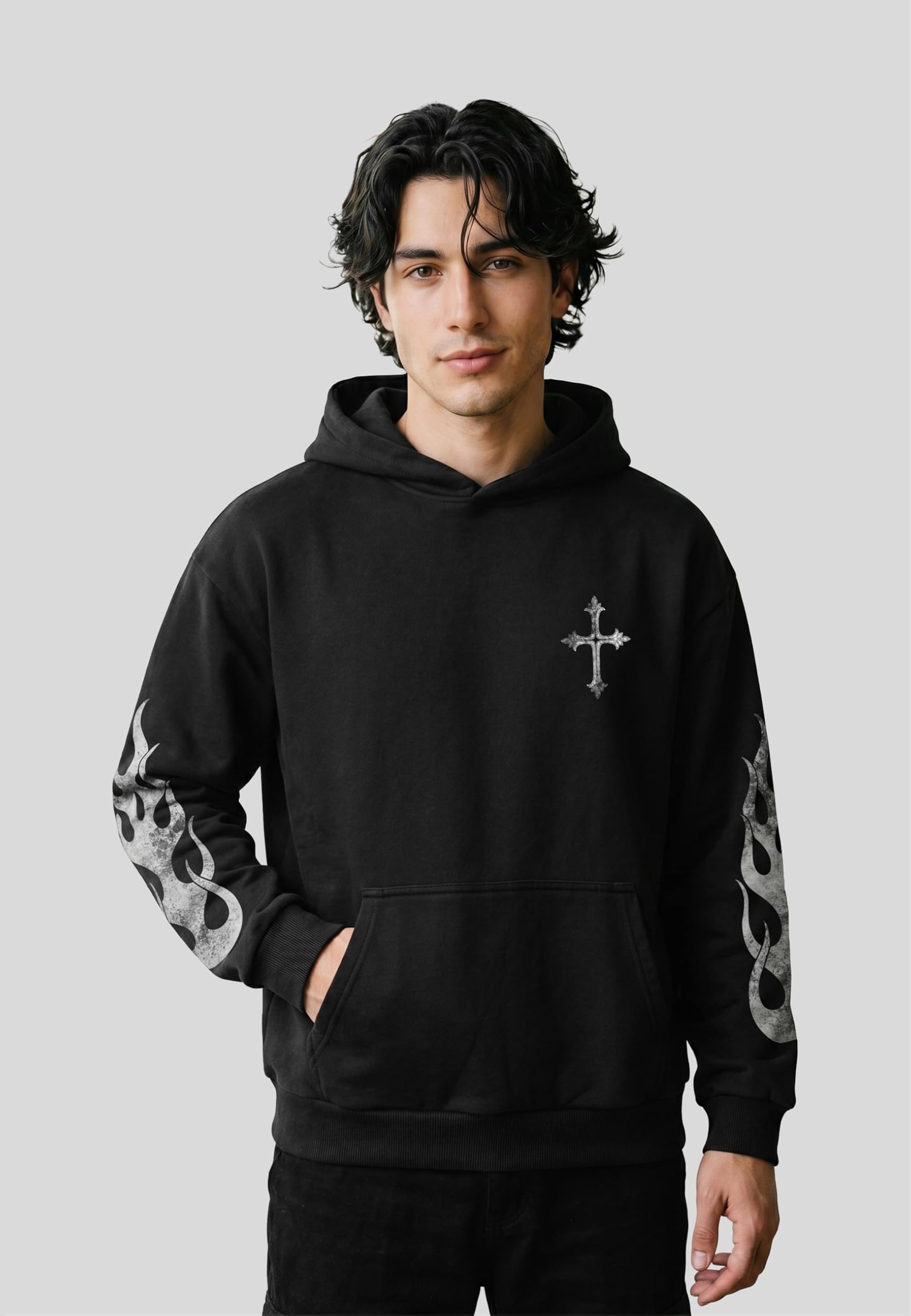 Mister Tee Bluza z kapturem Mężczyźni Mt4179-vintage Cross Loose Fit Hoody