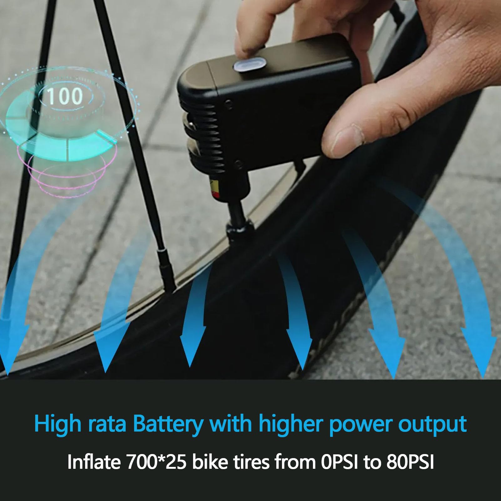 Mini pompe à vélo compresseur électrique pour pneus