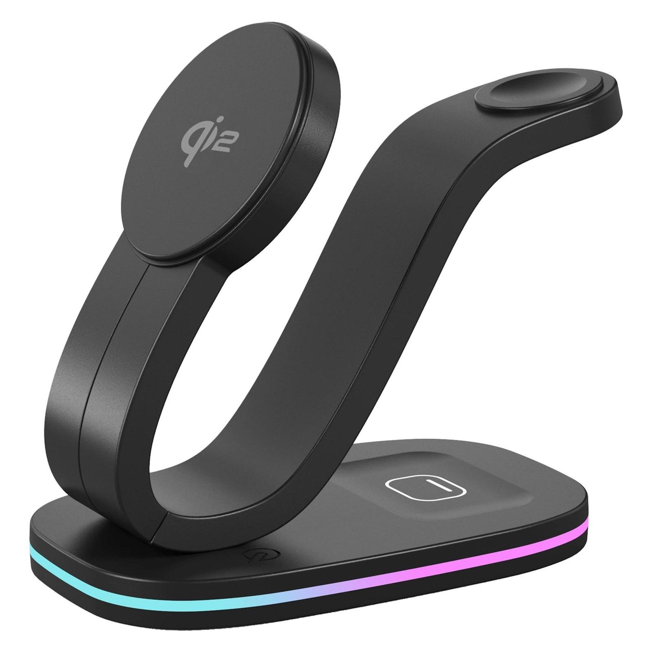 Wigento Station de charge universelle 3 en 1 sans fil pour smartphone, montre, casque, chargeur