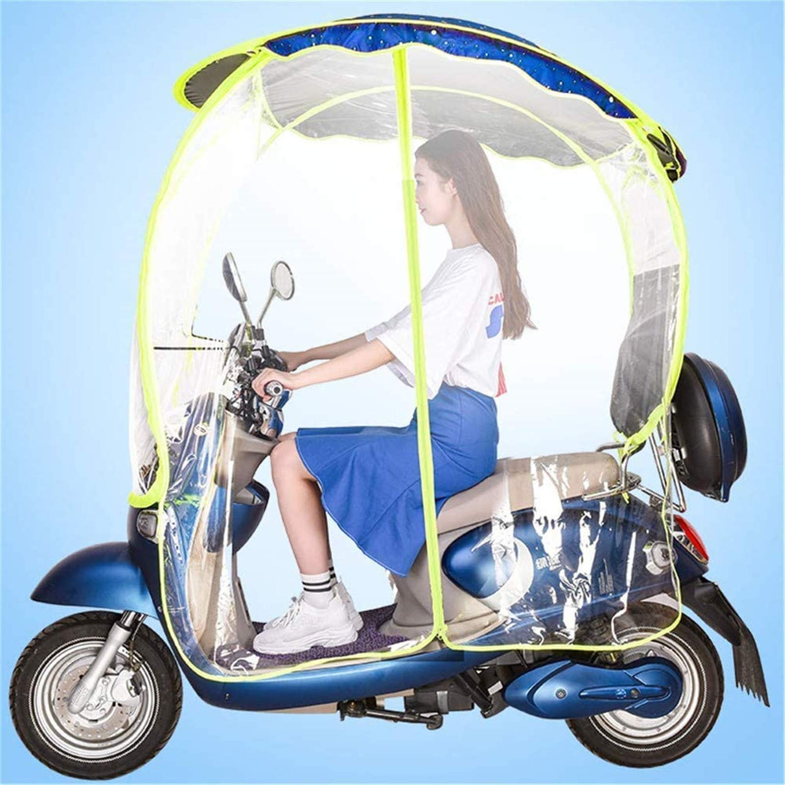 FAXIOAWA Parapioggia, parapioggia per Bici da Ciclismo elettrica Universale Pieghevole parapioggia, Tenda da Sole a baldacchino per Auto a Batteria Impermeabile, Rosa, A (Viola A)