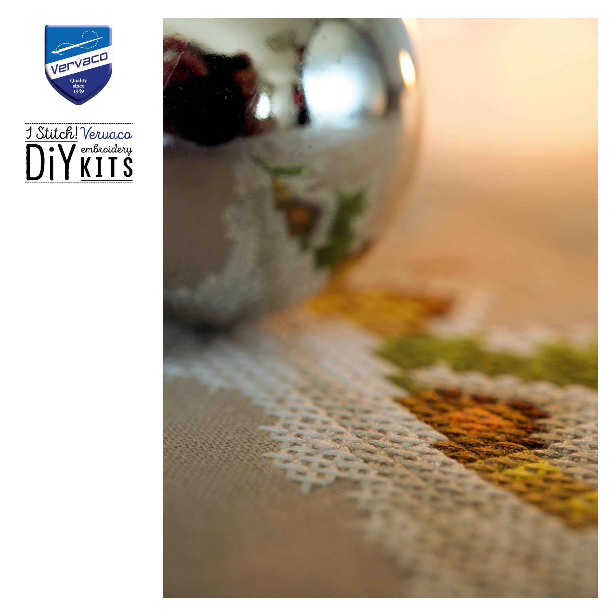 VERVACO Kit Ricamo Prestampato Tovaglia POLLI COLORATI Set Ricamo Biancheria Da Tavola 80 x 80 cm Set Fai Da Te Creativo Size Kit Hobby Creativi Adulti Casa Decor Embroidery