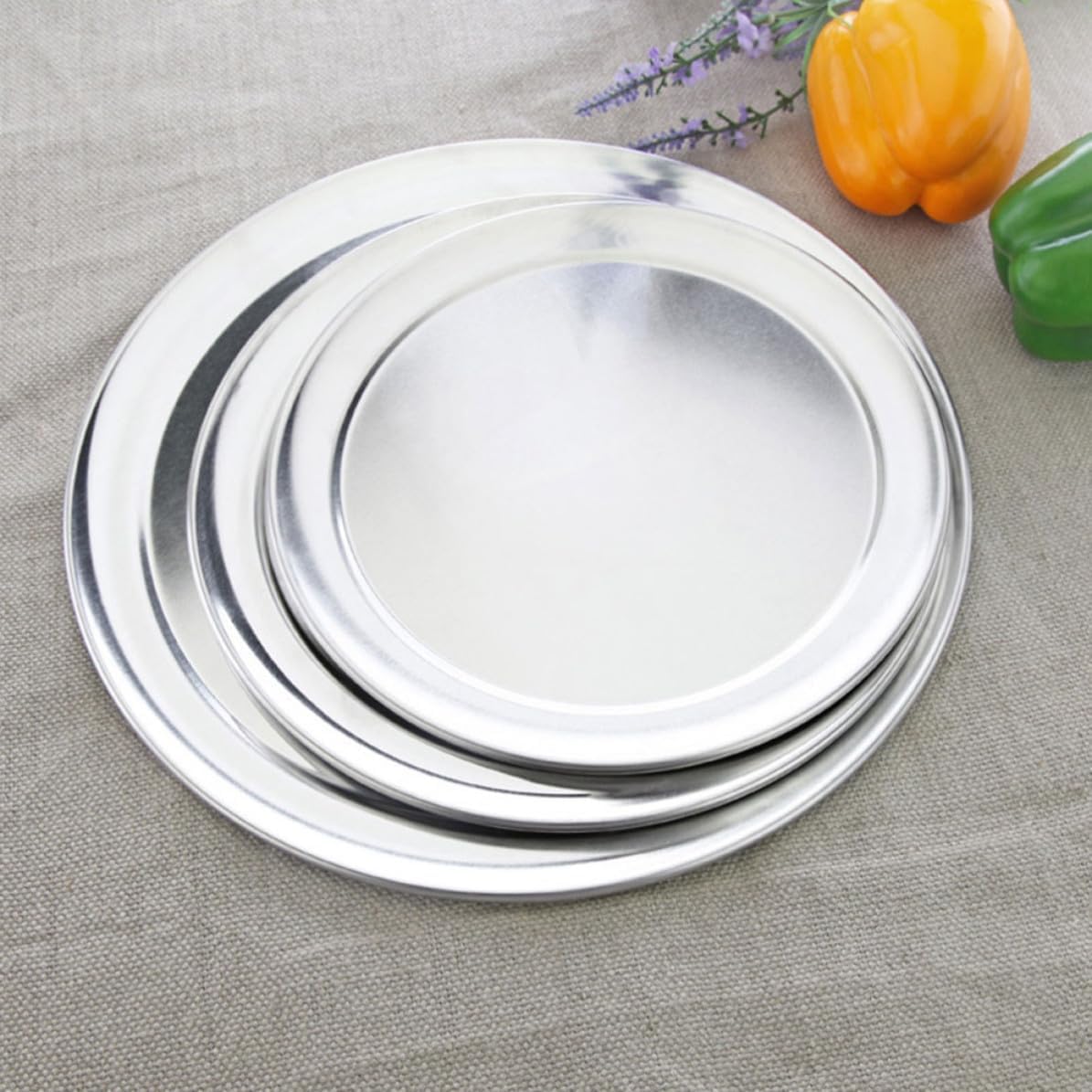 Ciieeo Aluminum Alloy Pizza Pan Baking Tray with Wide Edge Highly Glossy and Sturdy Oven Tray for Pizza Baking Heat-resistant Metal Suitable for Home and Restaurant Use