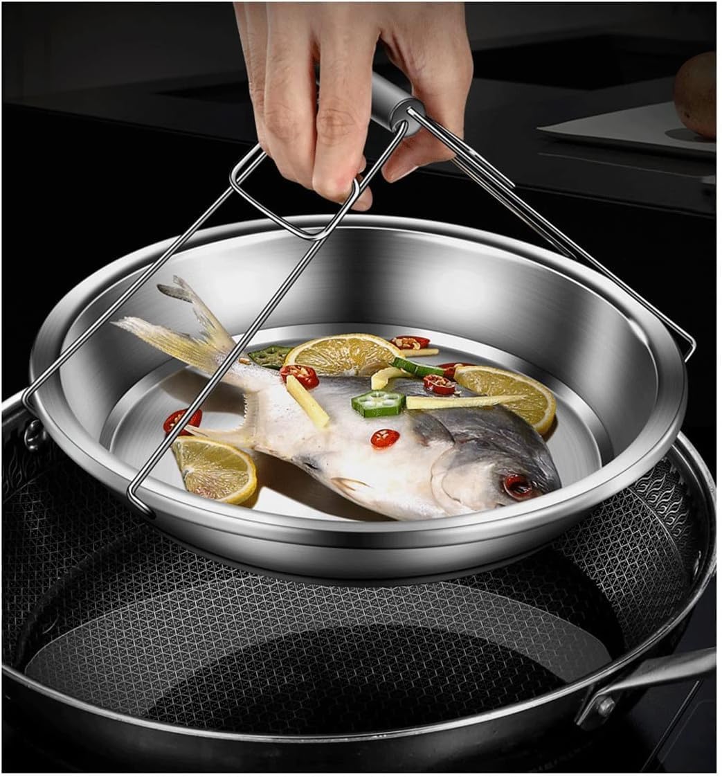 Mixing Salad Bowls, Barbecue Plates, Pots and Bowls 6 Piece Set, 304 Stainless Steel Stacking Storage Serving Trays, Cooking Baking