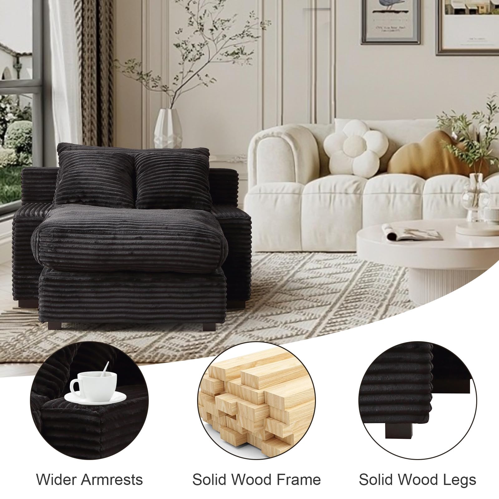 Amazon.com: Oversized Single Sofa Cloud Modular Sectional Couch