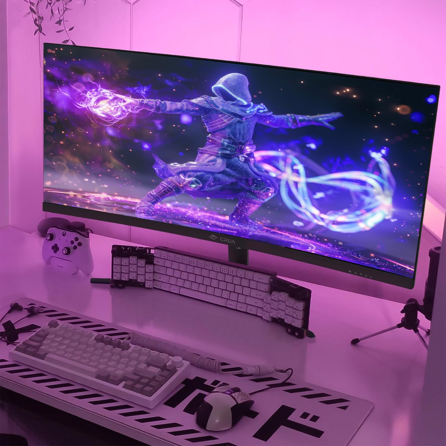 CRUA Monitor da gioco curvo da 30 pollici, WFHD 2560 × 1080, monitor PC 200Hz/144Hz, schermo 1500R VA, 120% sRGB, AMD FreeSync, HDMI e DP, ultra-largo per giochi e lavoro, montabile a parete, nero