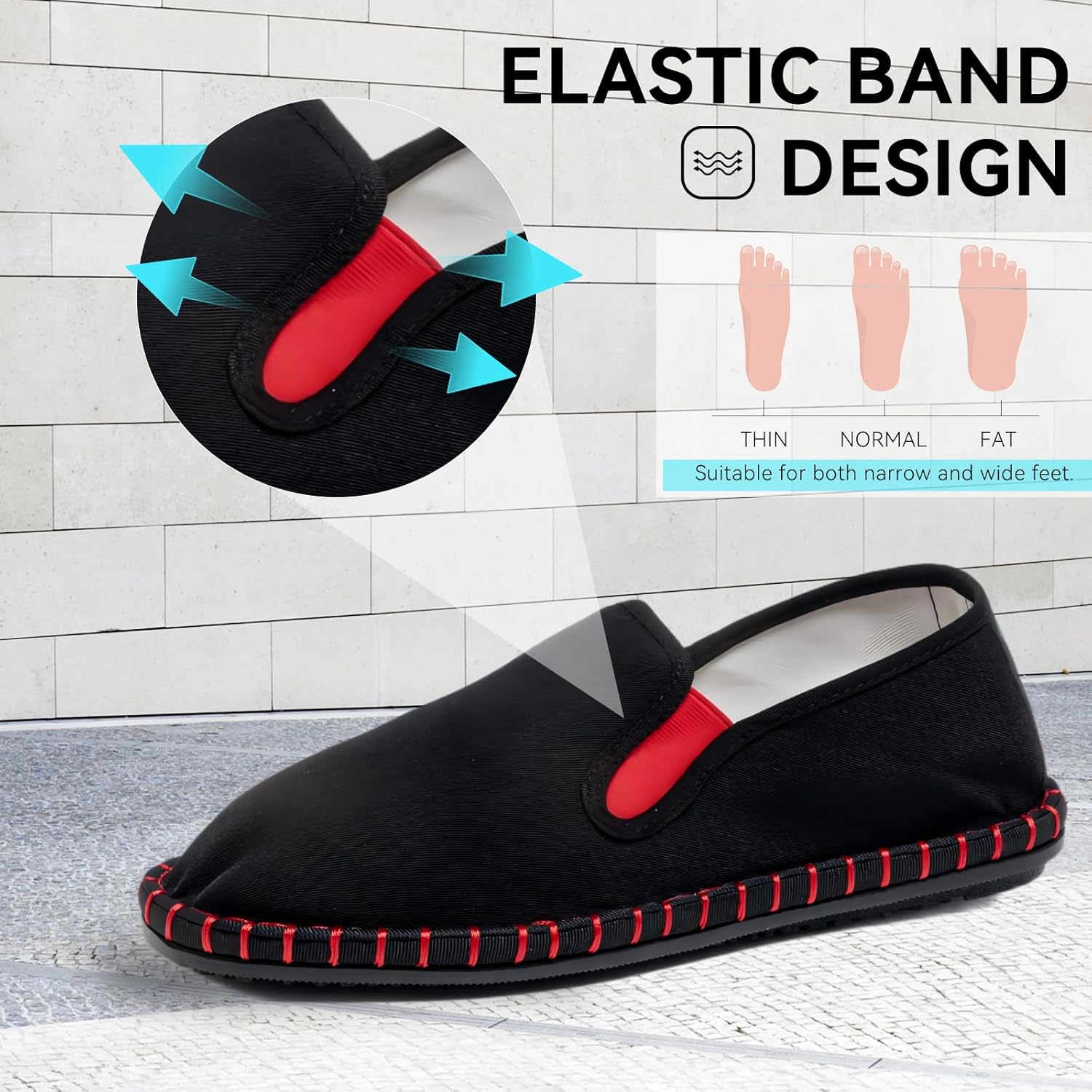 Mens Canvas Slip on Shoes Comfortable Barefoot Slip On Loafers for Men Black Lightweight Casual Shoes Drive Moccasins House Shoes - Image 2