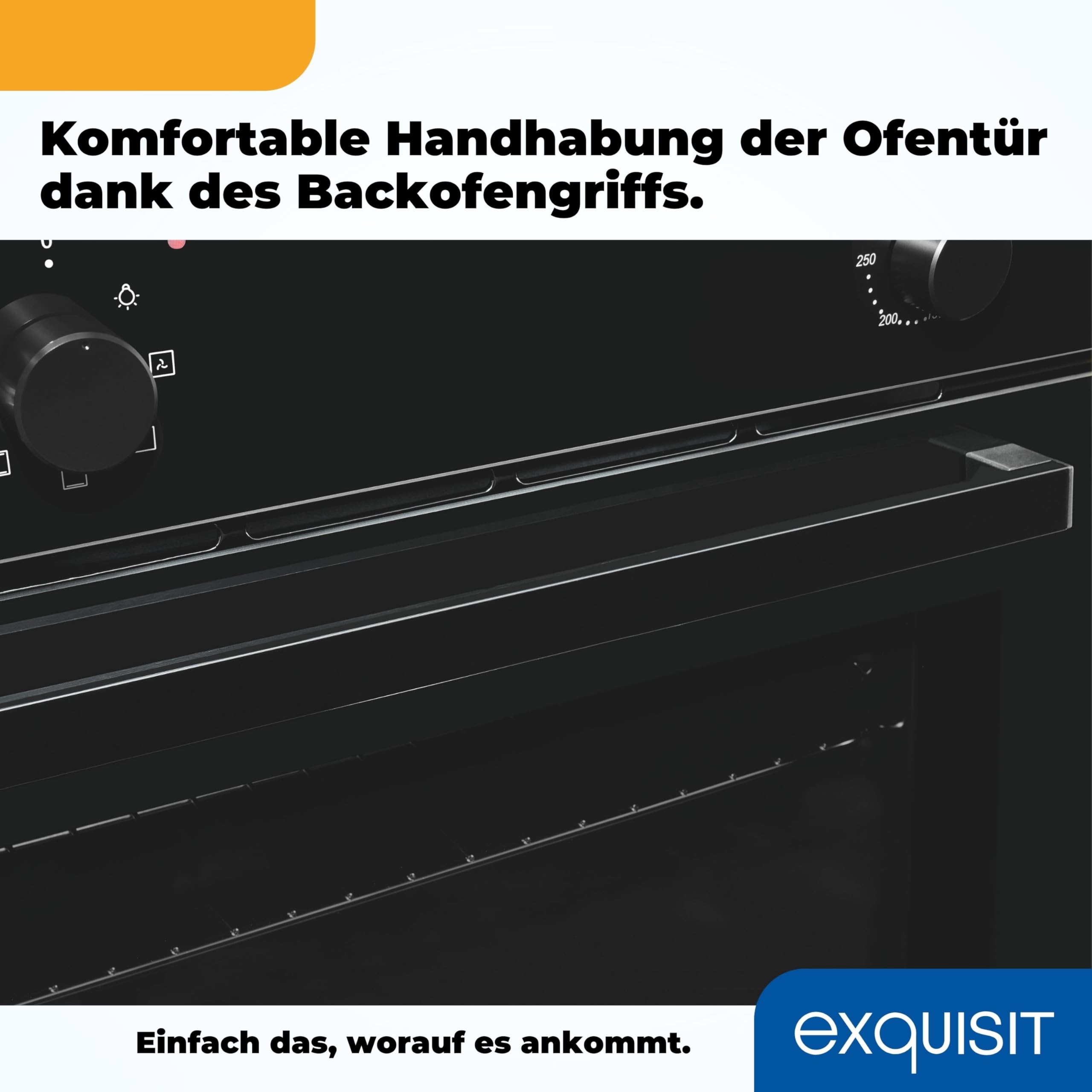 Exquisit Einbaubackofen EBE255-U-020 schwarz 59,0 l Garraum Umluft 60 cm