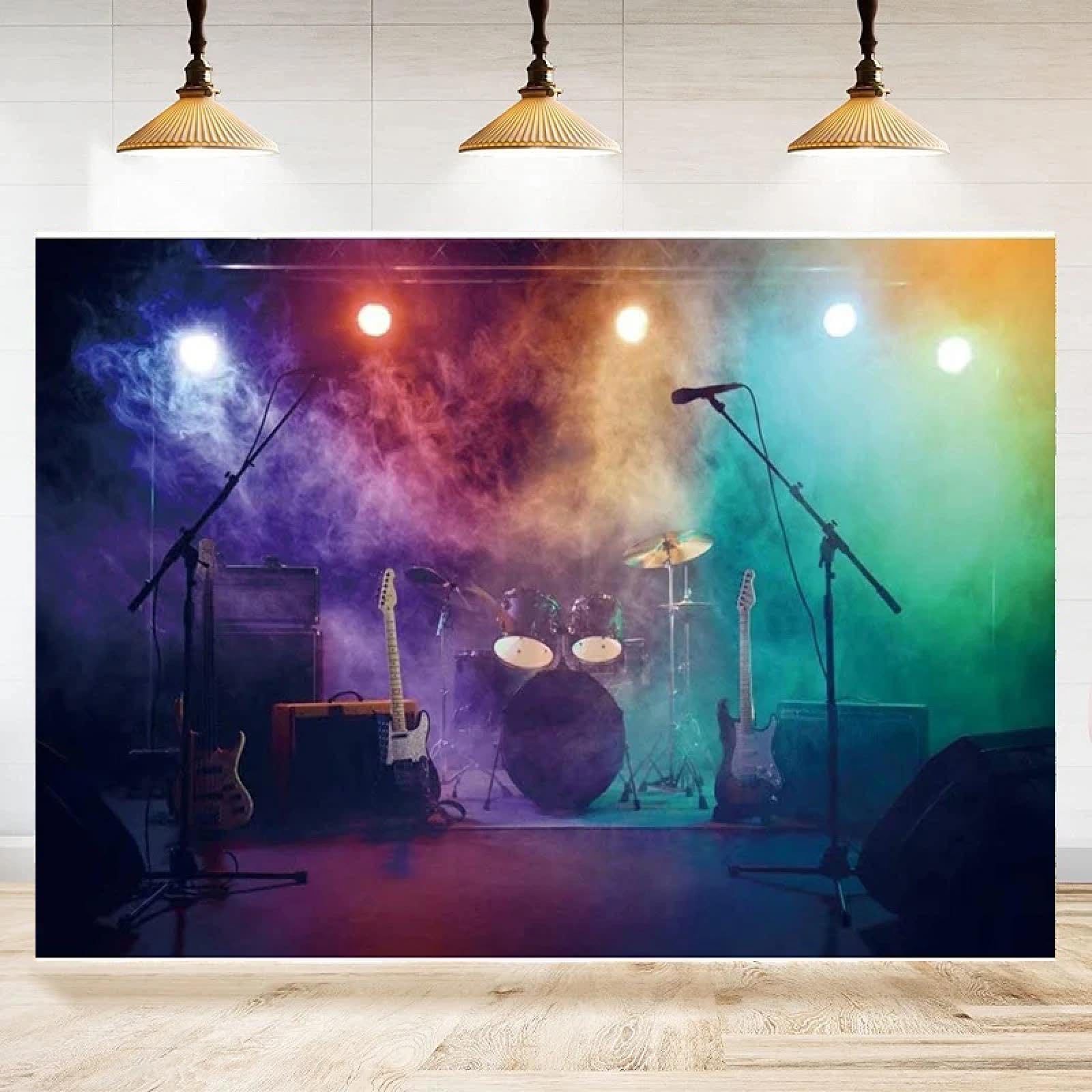 Fotografia Sfondo Concerto Palcoscenico Musica Festa Studio Musicale Carnevale Band Spettacoli dal vivo Festa di compleanno Poster Banner 440x300CM
