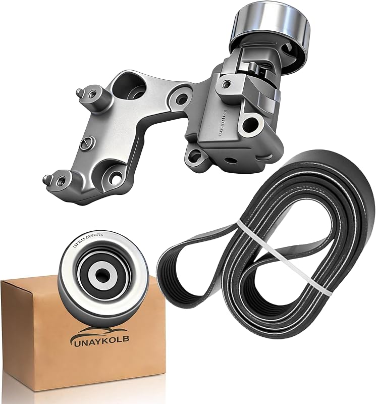 Kit de correia serpentina com tensionador e polia guia UnayKolb para Lexus e Toyota V6 – Conjunto