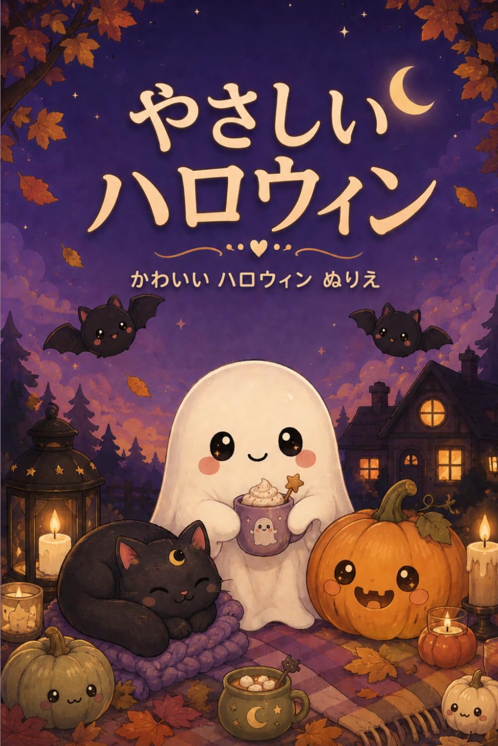 やさしい ハロウィン: かわいい ハロウィン ぬりえ