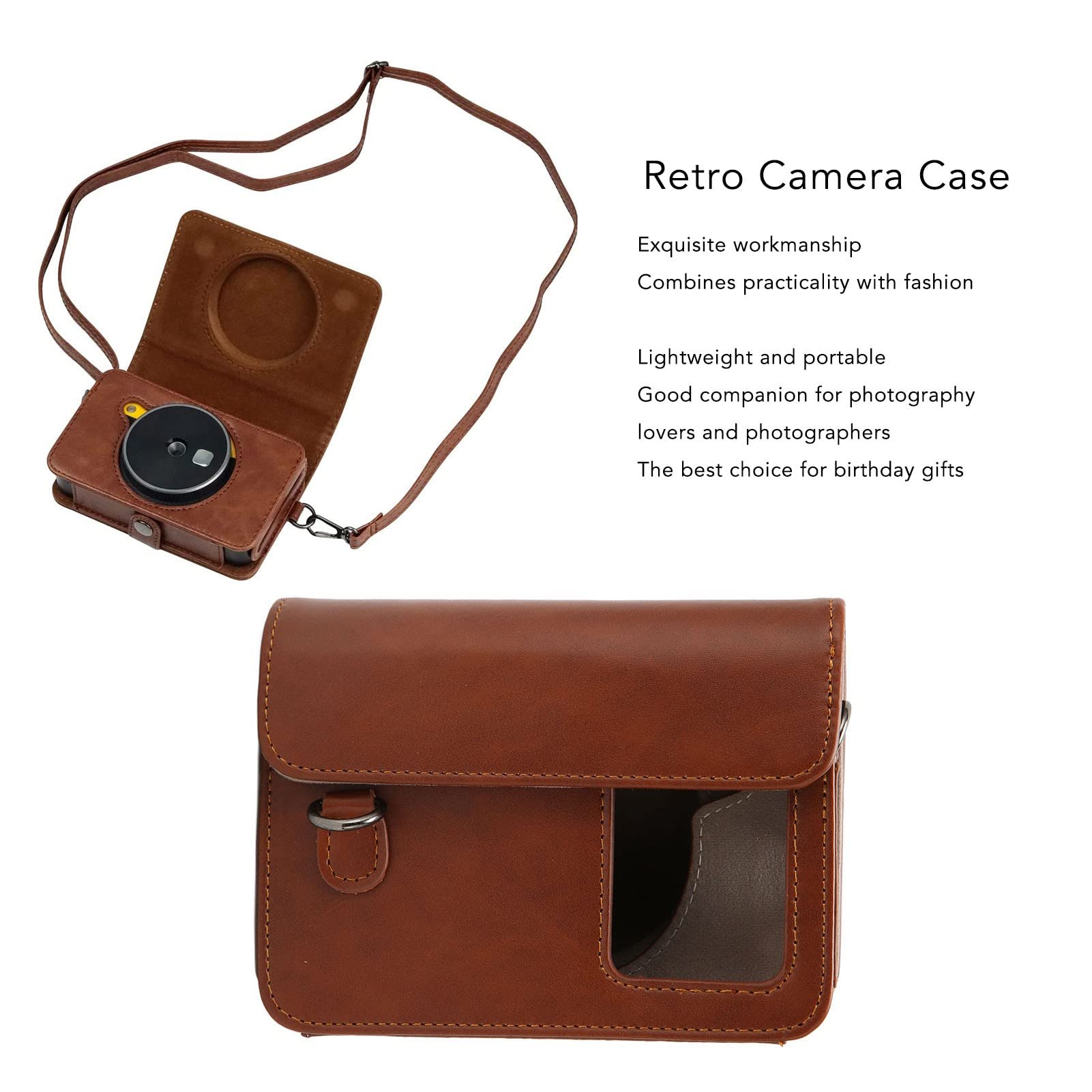 TICFOX Custodia per fotocamera retrò Custodia protettiva in pelle