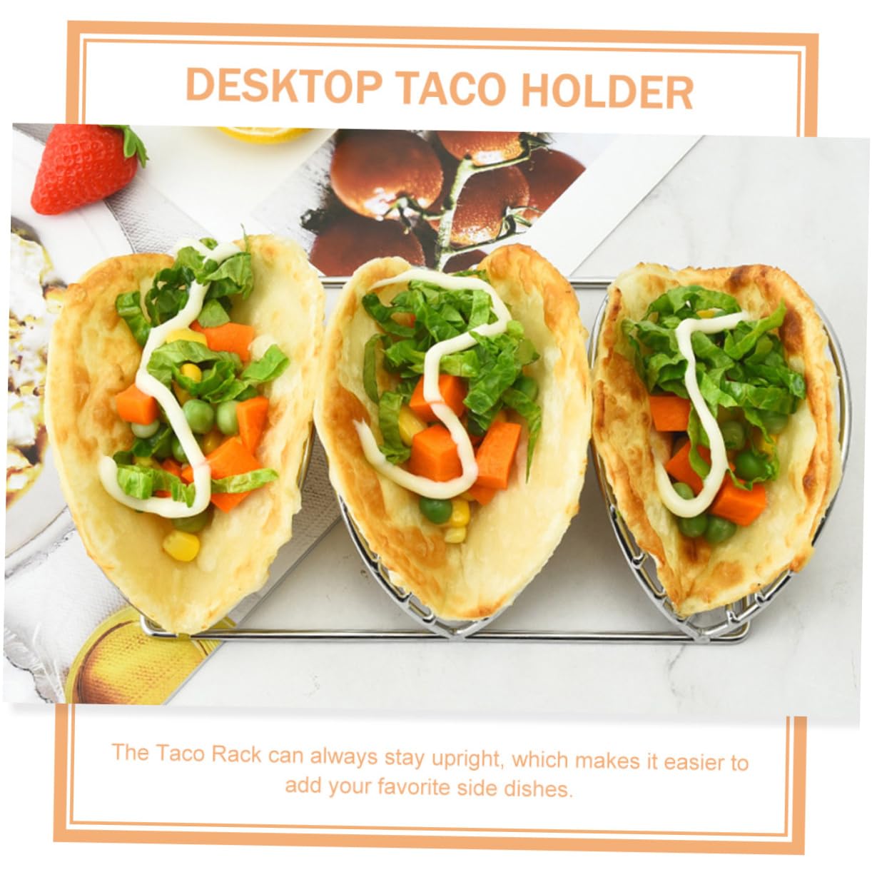 Porta Taco Acciaio Inox 4-5 Slot - Supporto Per Tacos, Burrito, Senza Disordine - Foto 5