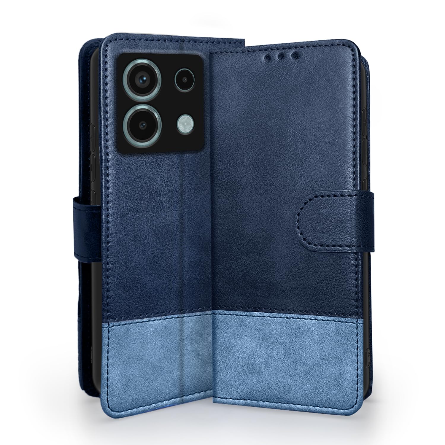 Pikkme Redmi Note 13 5G Flip Cover | Dual-Tone PU Leather Finish | Wallet Style & Stand | Magnetic Flip Case for Redmi Note 13 5G (Navy & Light Blue) (B0CTH2K9DV) Amazon Price History, Amazon Price Tracker