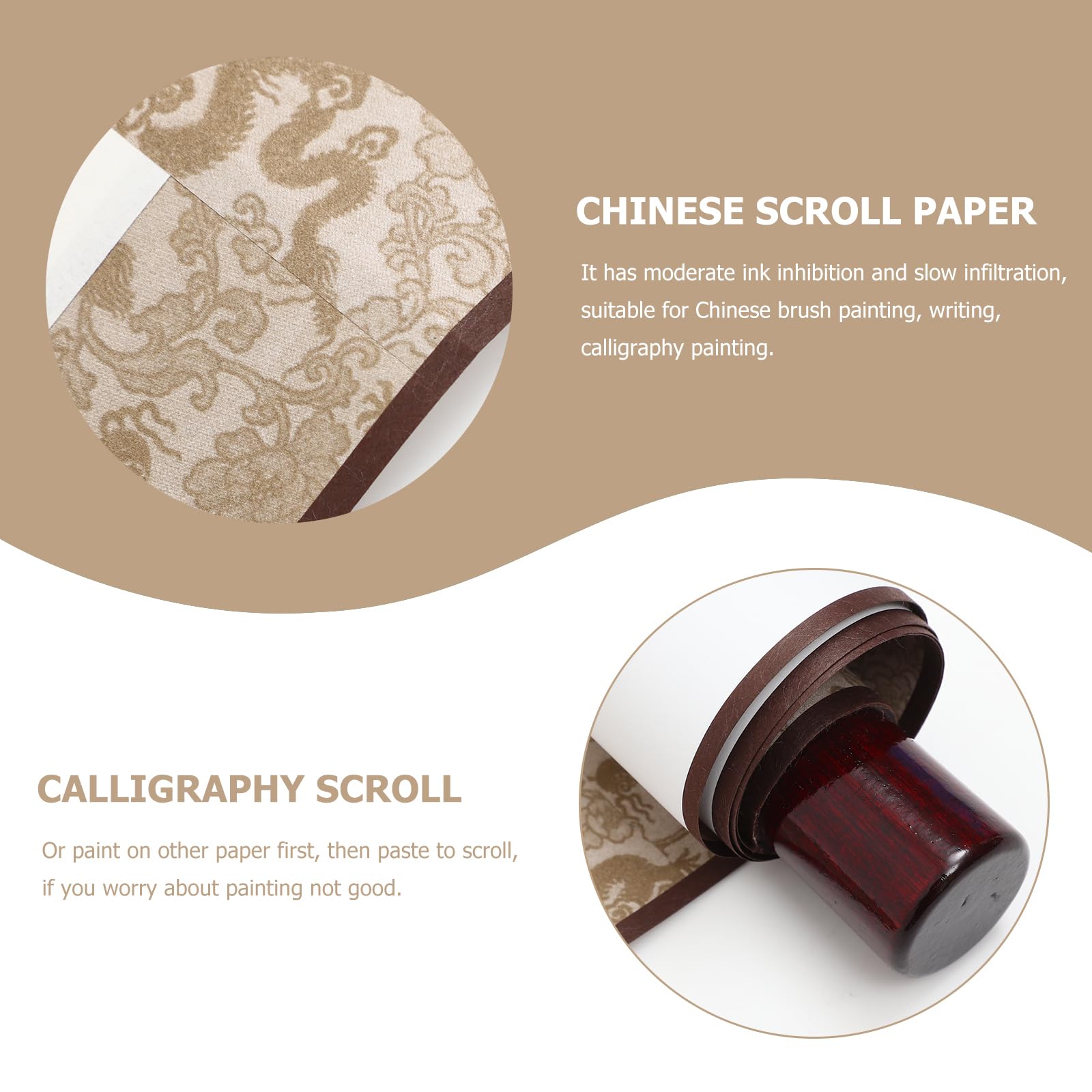 Amazon.co.jp: EXCEART 大判 白抜き掛軸 書道用紙 空白の書道紙