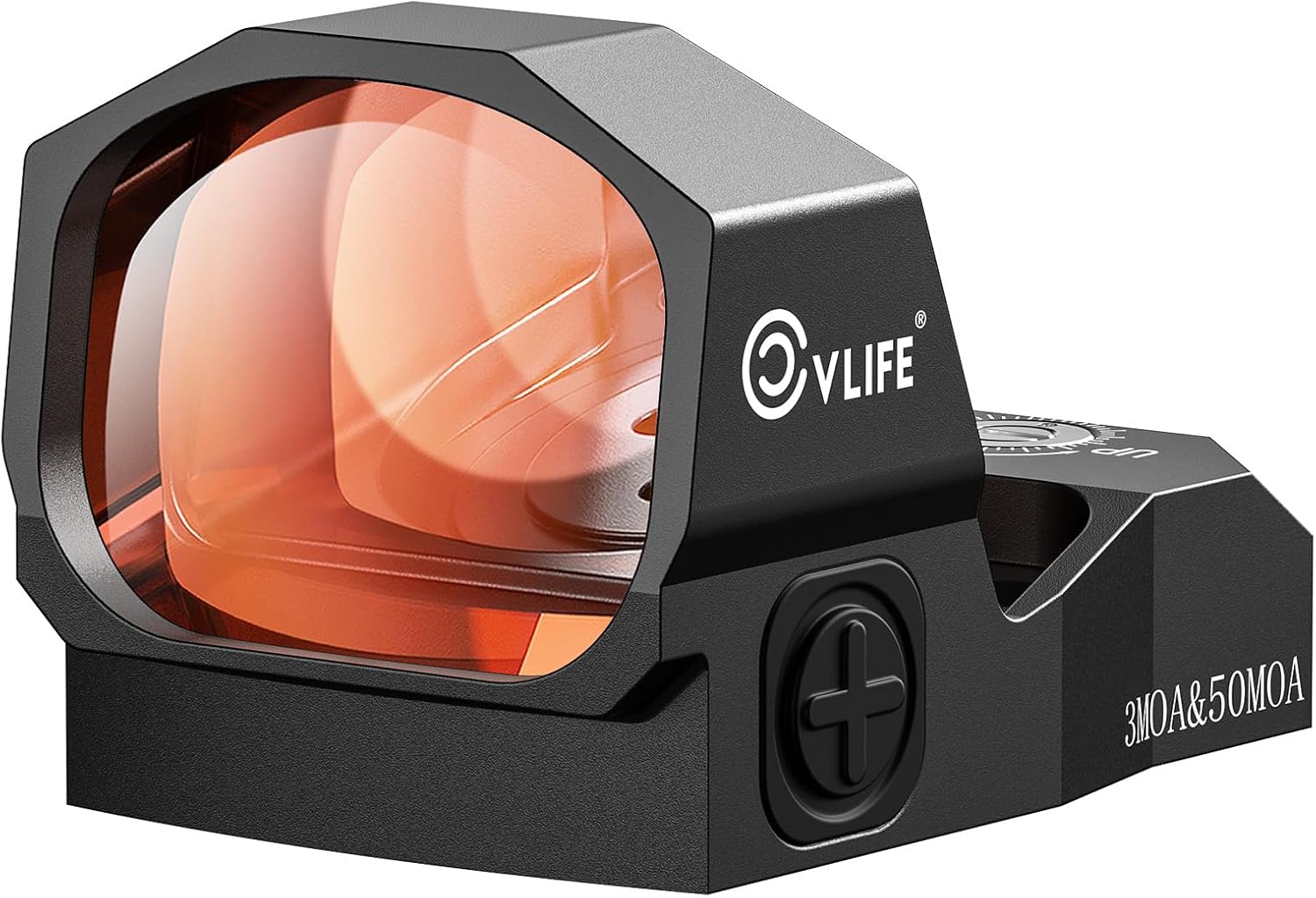 cvlife wolfcovert x s01 competition multiple reticle red dot, 3 moa dot & 50 moa circle optic, 28mm large len, motion awake red dot for rmr, open reflex optic with adapter plate for mos & picatinny.