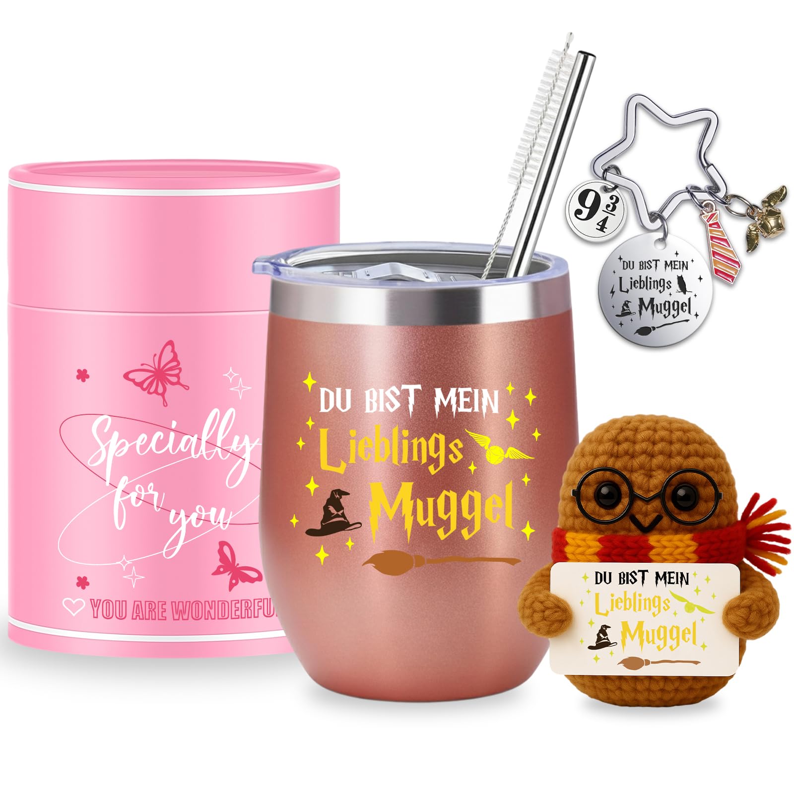 Farbeele Geschenk für Frauen, Thermobecher 350ml Geschenk Geburtstagsgeschenk für Weihnachten, Frauen, Freundin, Muggel Fan Geschenkidee, Geburtstag, Positive Kartoffel
