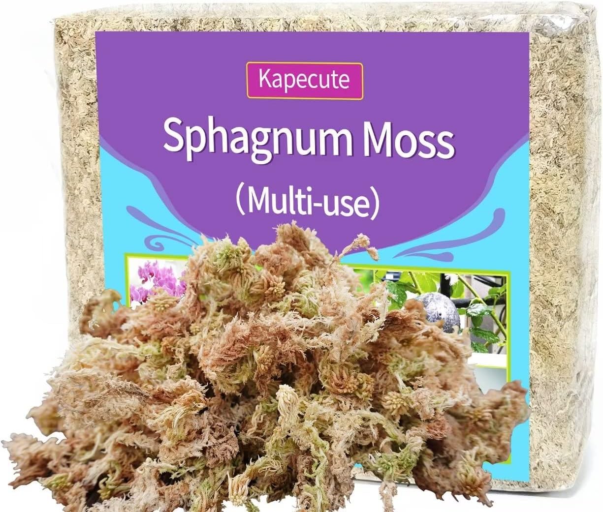 Kapecute Sphagnum Moss 2.5 lb Perfect for Plant Propagation, Great Orchid Potting
