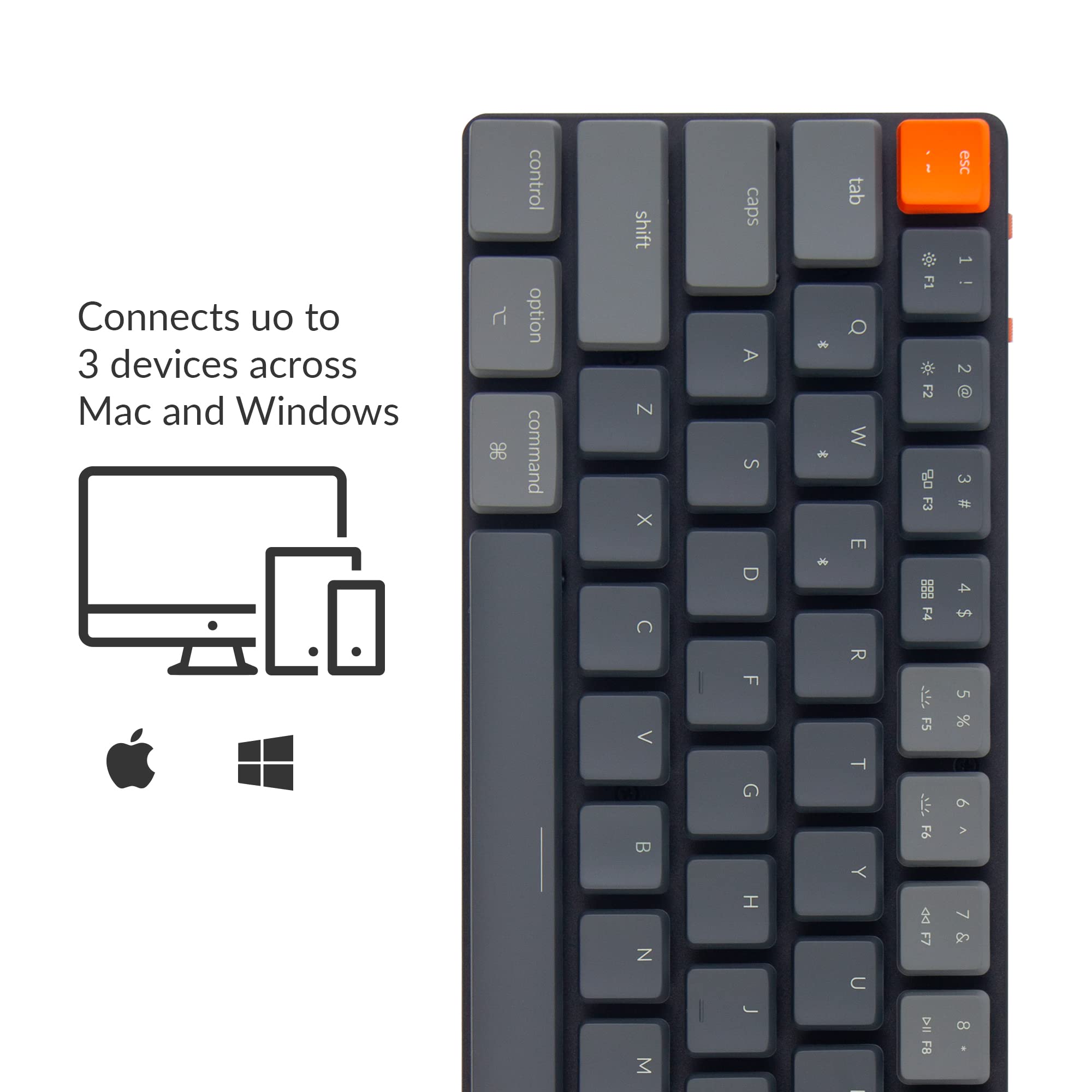 Keychron K7 65 Layout Hotswappable UltraSlim Wireless Bluetooth/Wired USB Mechanical Keyboard
