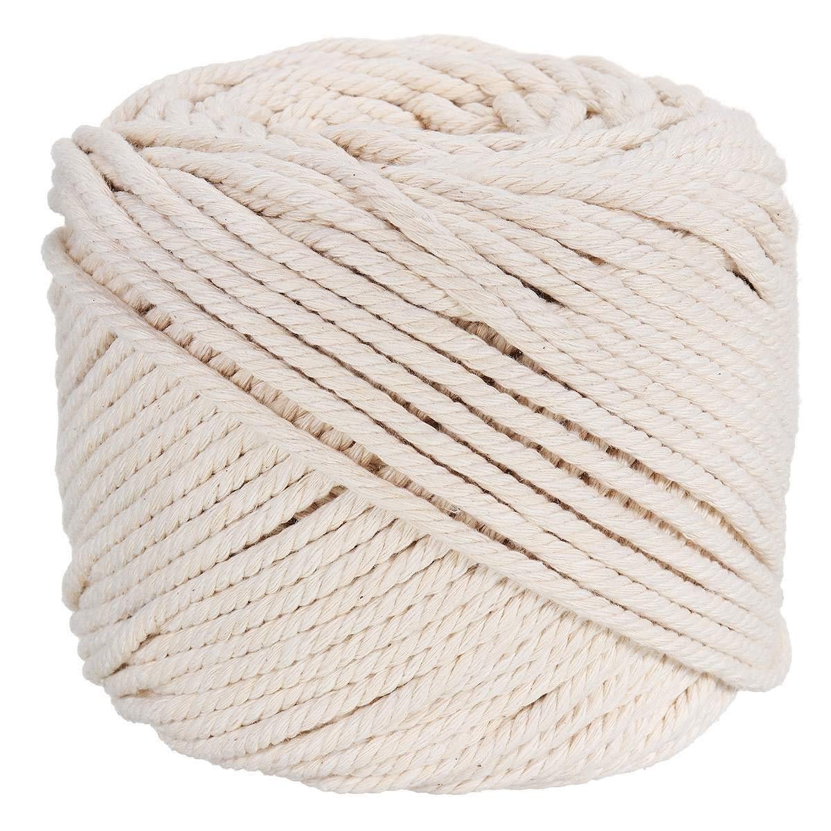 Cuerda Yute Beige algodón Blanco Cuerda Torcido Cuerda Bricolaje hogar Textil artesanía Macrame Cadena Hecha a Mano Accesorios Decorativos (Color : 5mm x 100m)