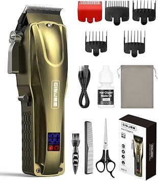 Hair Clippers for Men - Cordless/Corded, 5-Hour Runtime, 7000 RPM | 5-hour corded/cordless clipper with 7000 RPM motor, LED battery display, 0.53.3 mm taper lever and 5 guide combs.