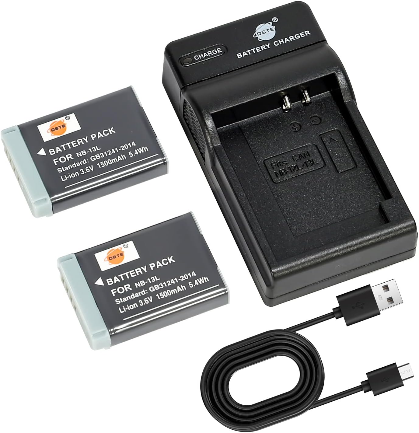 NB-13L Camera Battery (2-pack) and Charger Compatible with Canon G5X, G7X, G9X, G5 X Mark II, G7X Mark II, G9X Mark II, SX720 HS, SX620 HS
