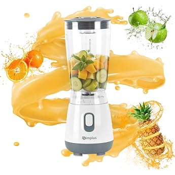 SIMPLUS Stand Mixer 600 ml Dark Grey Compact Smoothie Mixer with 23000 rpm 250 W Kitchen Mixer with 4-Way Stainless Steel Knife One Button Operation Safety Closure Compact & Lightweight