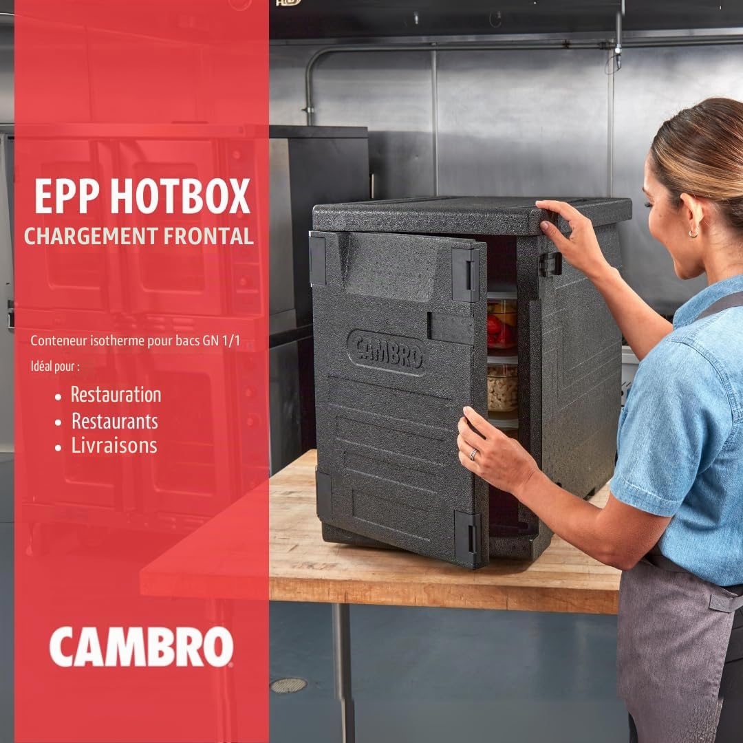 Cambro EPP400110 Caméra GoBox avec chargement frontal 1/1 GN Pan 86 L 6 mm x 65 mm Noir