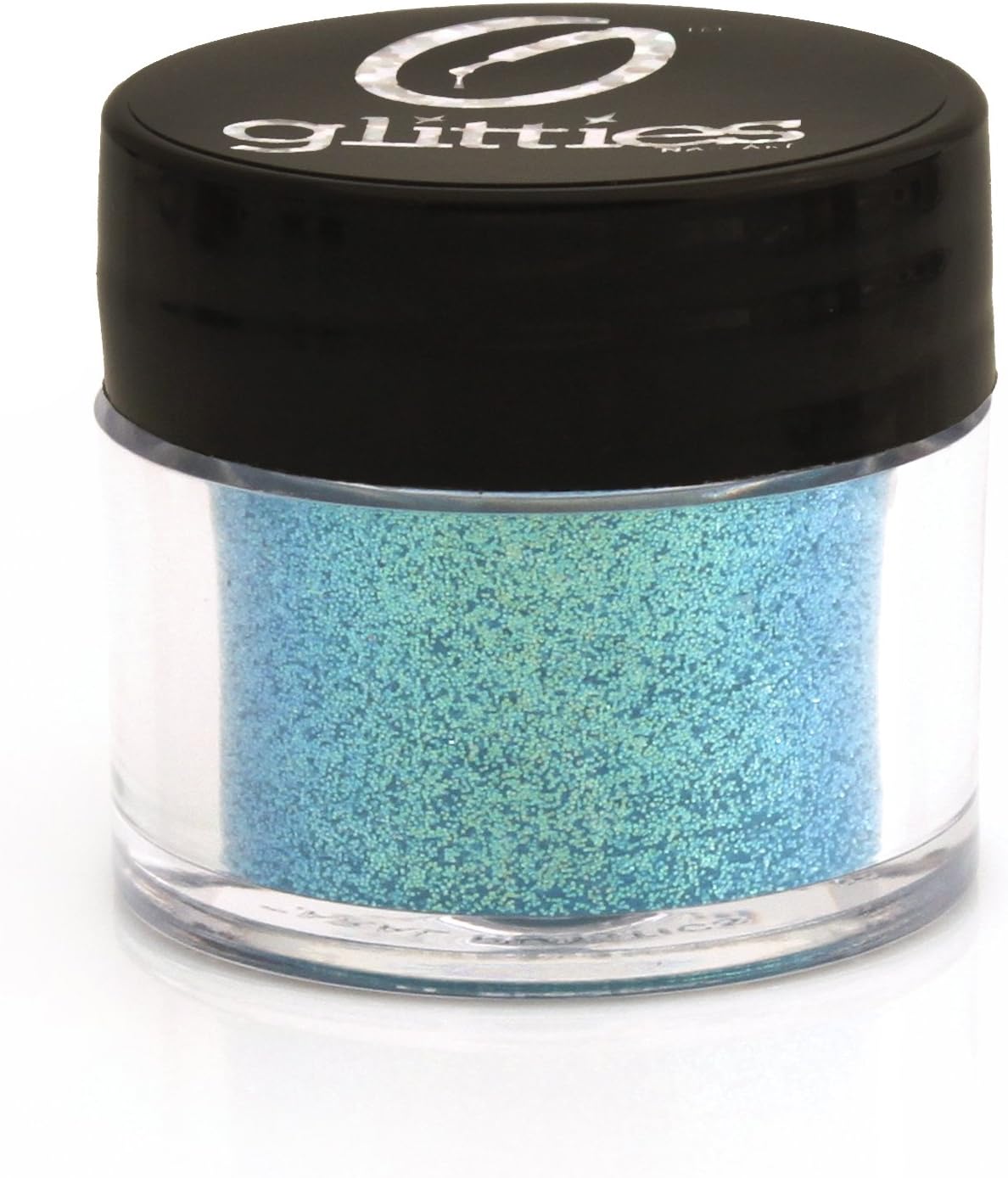 GLITTIES - Azure - Cosmetic Grade Extra Fine (.006") Loose Glitter Powder Safe for Skin! Perfect for Makeup, Body Tattoos, Face, Hair, Lips, Soap, Lotion, Nail Art - (10 Gram Jar)