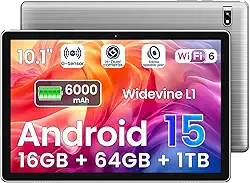 Tablet, CPU Octa Core, 16 GB de RAM + 64 GB ROM Expansão de 1 TB, Bateria de 12 horas, Câmera de 2 + 8 MP, BT5, Tablets PC 2,4/5G WiFi 6,1080 IPS FHD, Tablets Presentes Android para Homens Mulheres