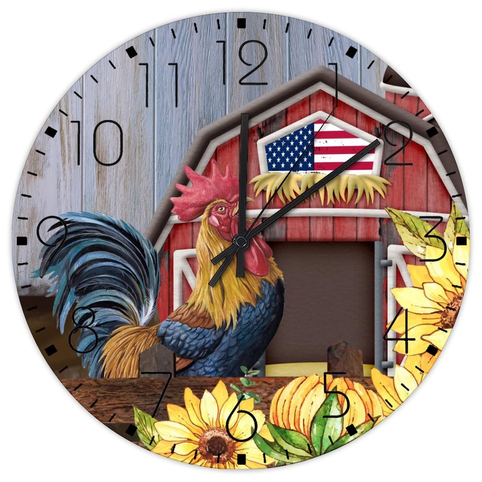 Horloge personnalisee bois sans bruit mecanique pour bureau calme