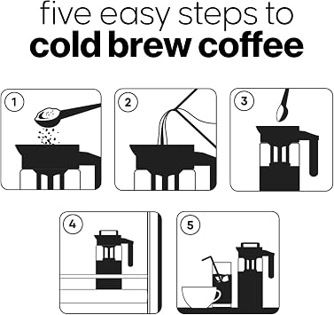 COFFEE BEAR Panda soğuk demlenmiş kahve için kahve makinesi – 1,3 l cam sürahi kolay temizlenir, tekrar kullanılabilir kumaş filtreli ve kaymaz tabanlı