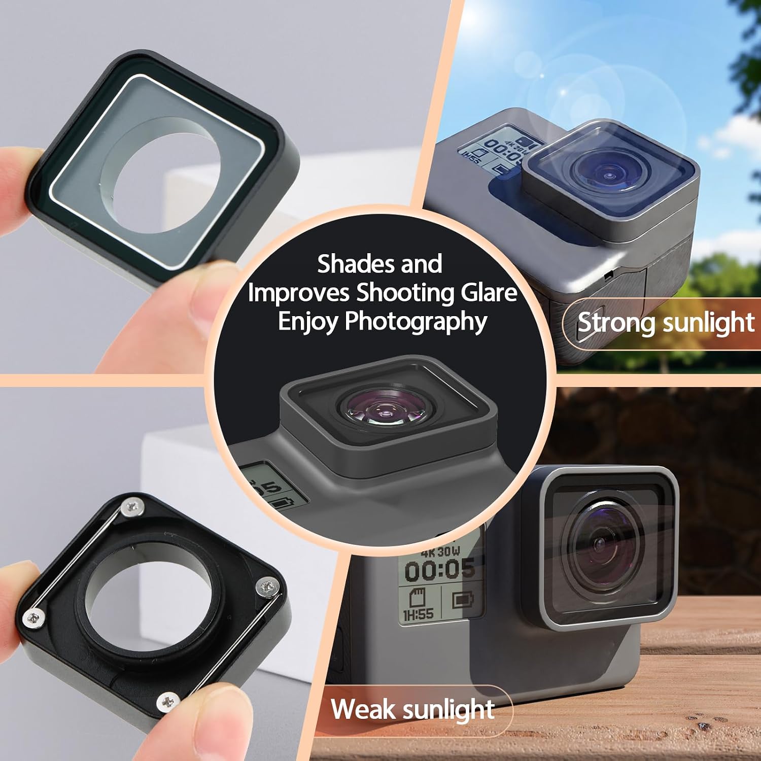 Protective Lens Cover for GoPro Hero 7 Replacement Compatible with GoPro Hero 5 6 7 Lens Cover Action Camera Part Accessorie with Lens Protective Film