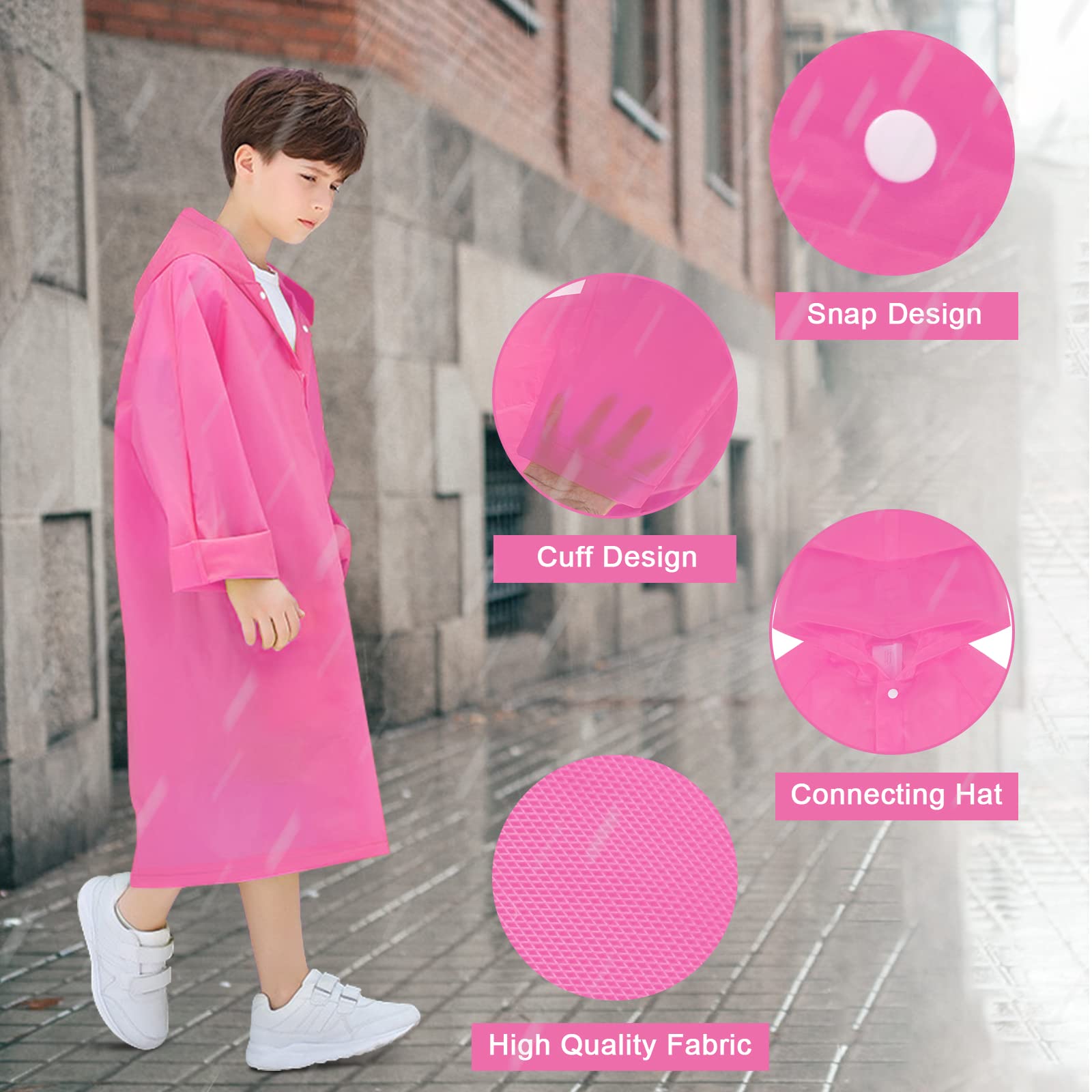 Impermeabile Bambini Poncho Antipioggia - Leggero E Riutilizzabile Per Outdoor E Avventura - Foto 2