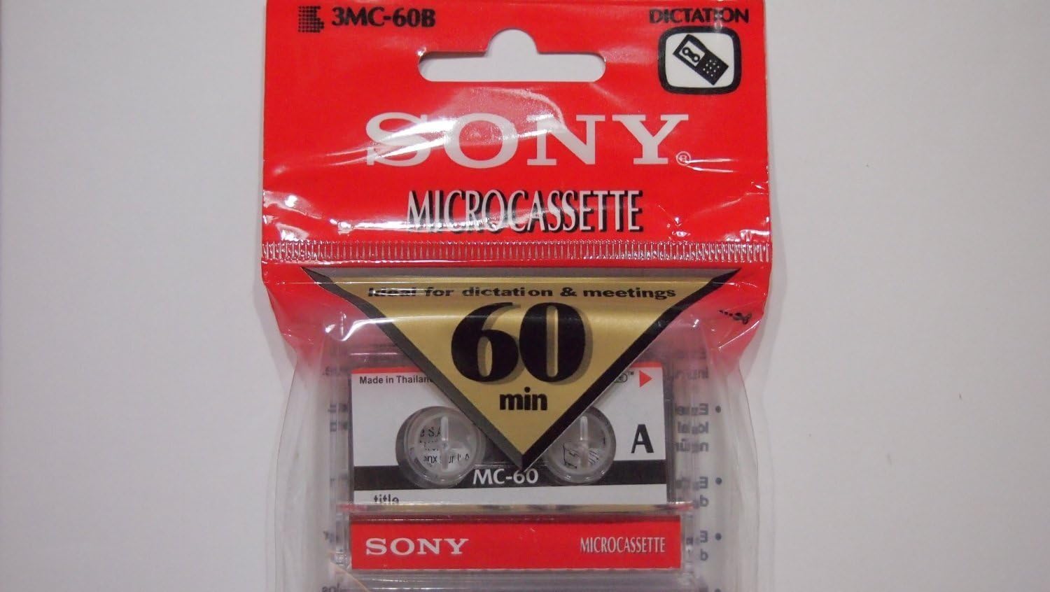 60 Minute Blank Microcassette Tapes MC-60, Set of 3