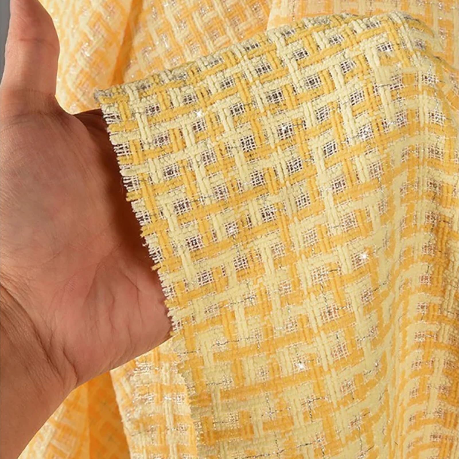 Tradycyjna tkanina tweedowa, Tweed Chenille Fabric Multicolor Plaid 1m x 1.5m(Color-10)