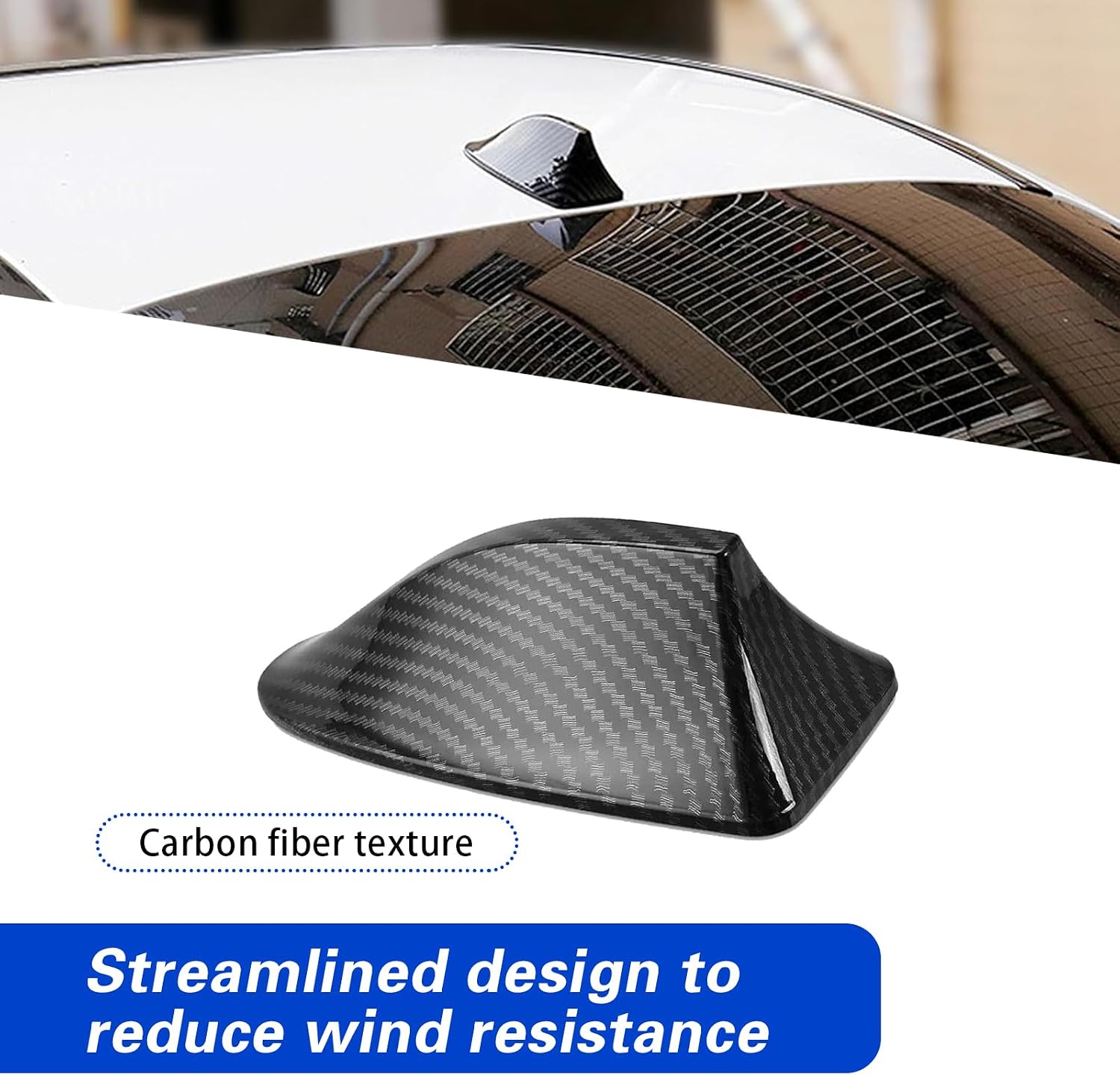 ijuicy 1 PC Shark Fin Antenna Cover for Car, Universal Car Accessory, Carbon Fiber image 3