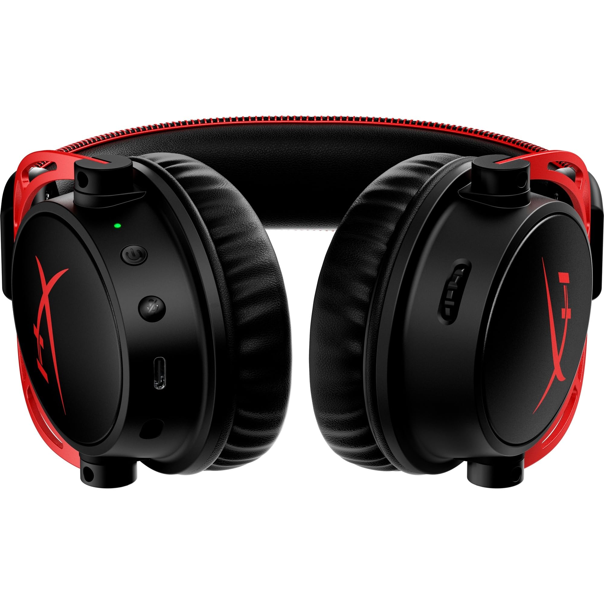 HyperX Cloud Alpha, Cuffie da Gaming Senza Filo, Connessione a 2,4 GHz, Telaio in Alluminio, Cuscinetti in Memory Foam Rivestiti in Similpelle, Autonomia Fino a 300 Ore, Adatto per PC, Nero/Rosso