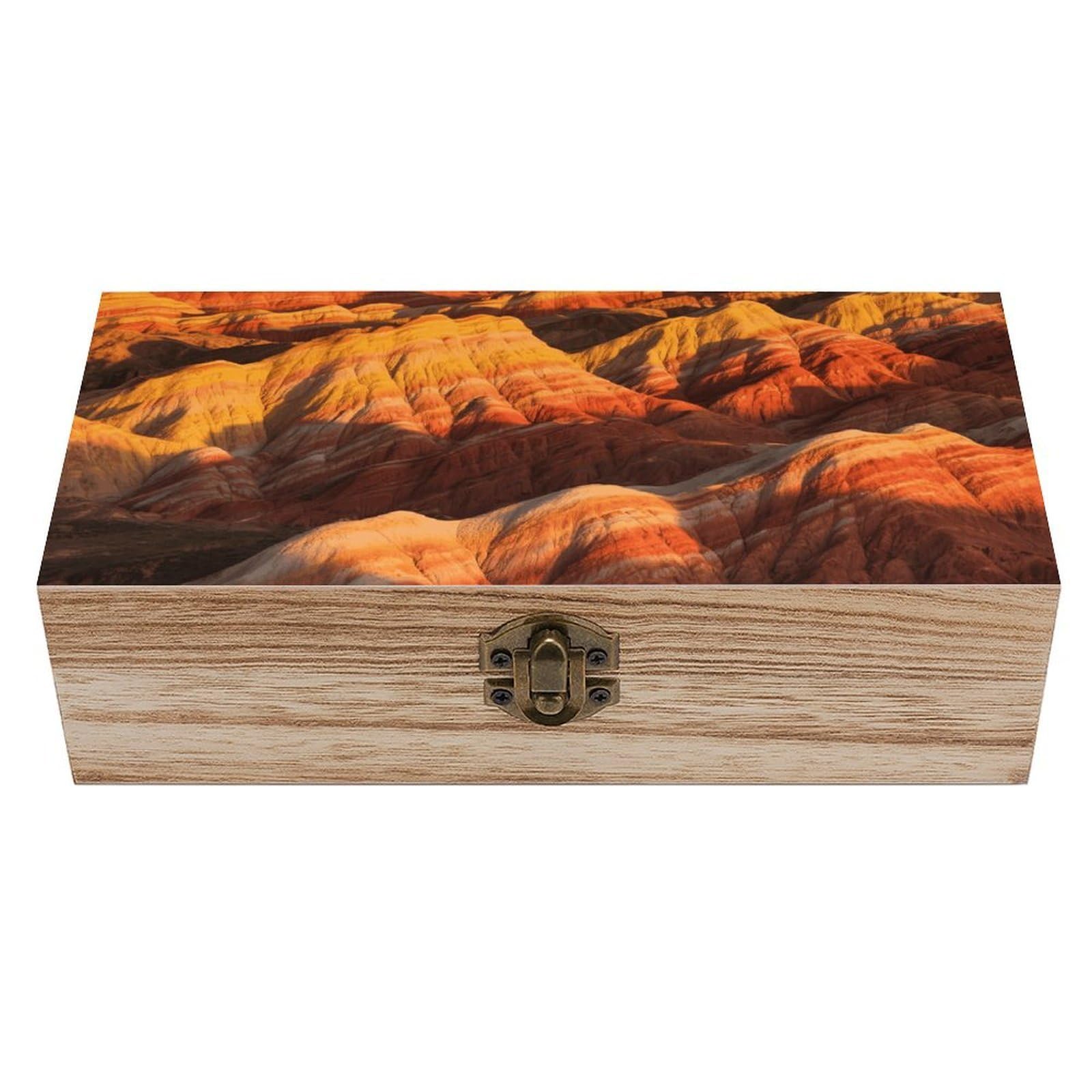 FodPand Decorative Keepsake Box Wooden Storage Boxes with Hinged Lid Handmade Danxia Landform Wood Organizer Memory Treasure Box for Jewelry Craft Card Photo Storage Wedding Bridal Shower Gifts