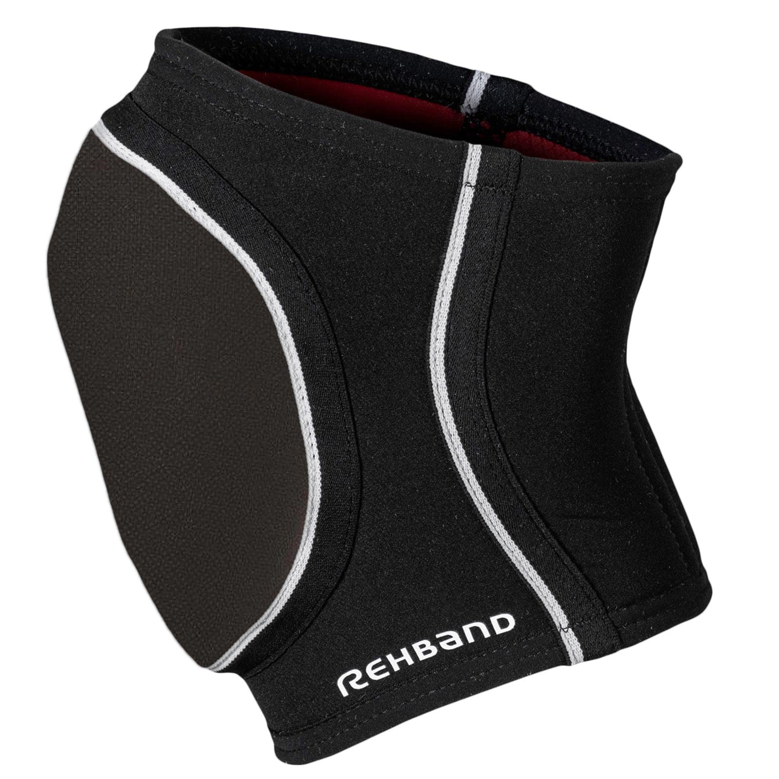 Rehband PRN Knieschoner, Kniebandage Neopren 7 mm für Damen & Herren, rutschfester & hochbelastbarer Knieschützer für Volleyball, Handball & Hallensport, Farbe:Schwarz, Größe:XL, Seite:Links