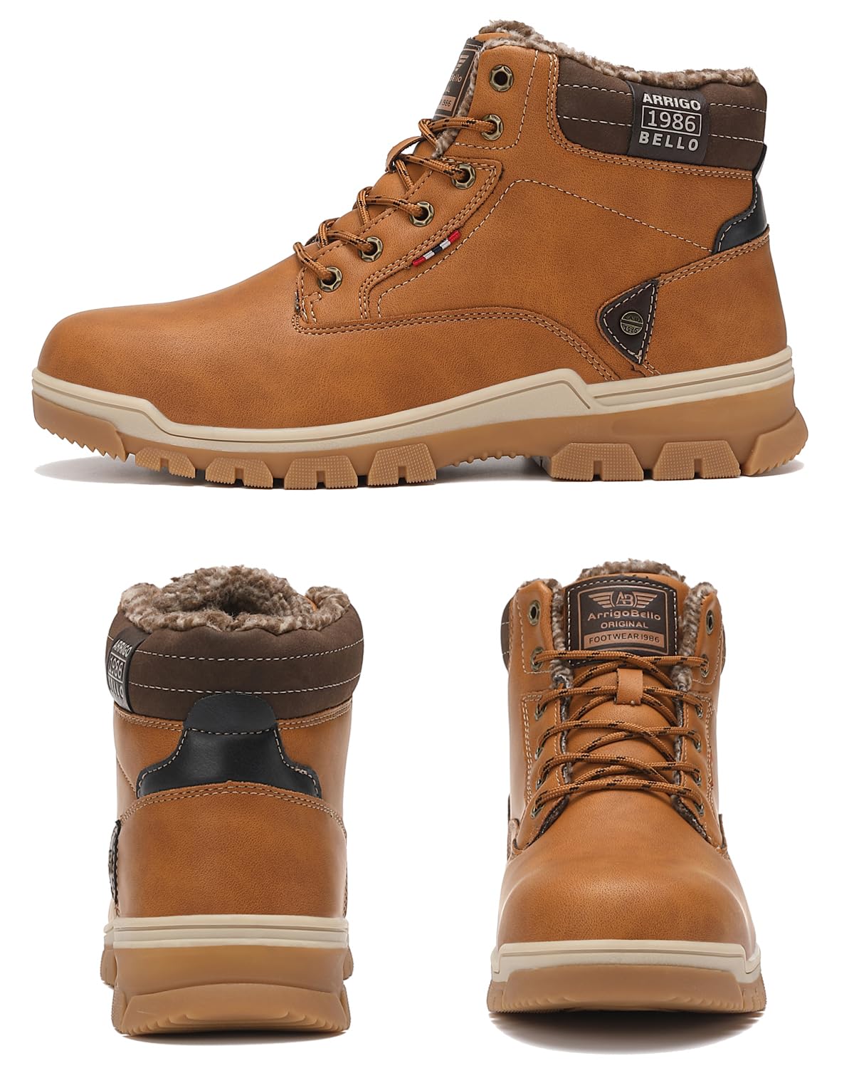 ARRIGO BELLO Stivali Uomo Invernali Scarpe Inverno Calda Foderato Montagna Antiscivolo Trekking Boots Scarponcini Neve Taglia 41-46EU