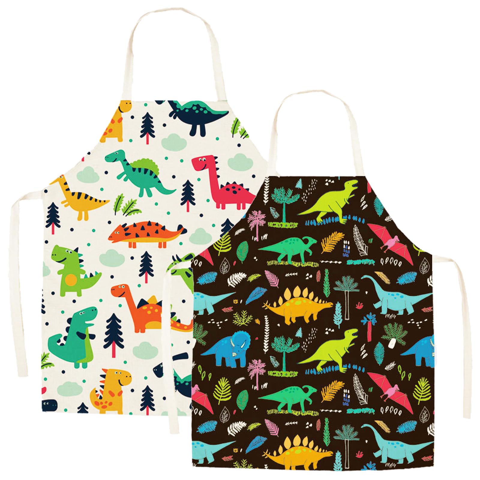 XSYKJGS Delantal para niños de 2 piezas, delantal para niños, escuela, ajustable, 6-10-12 años, delantal de cocina para niños