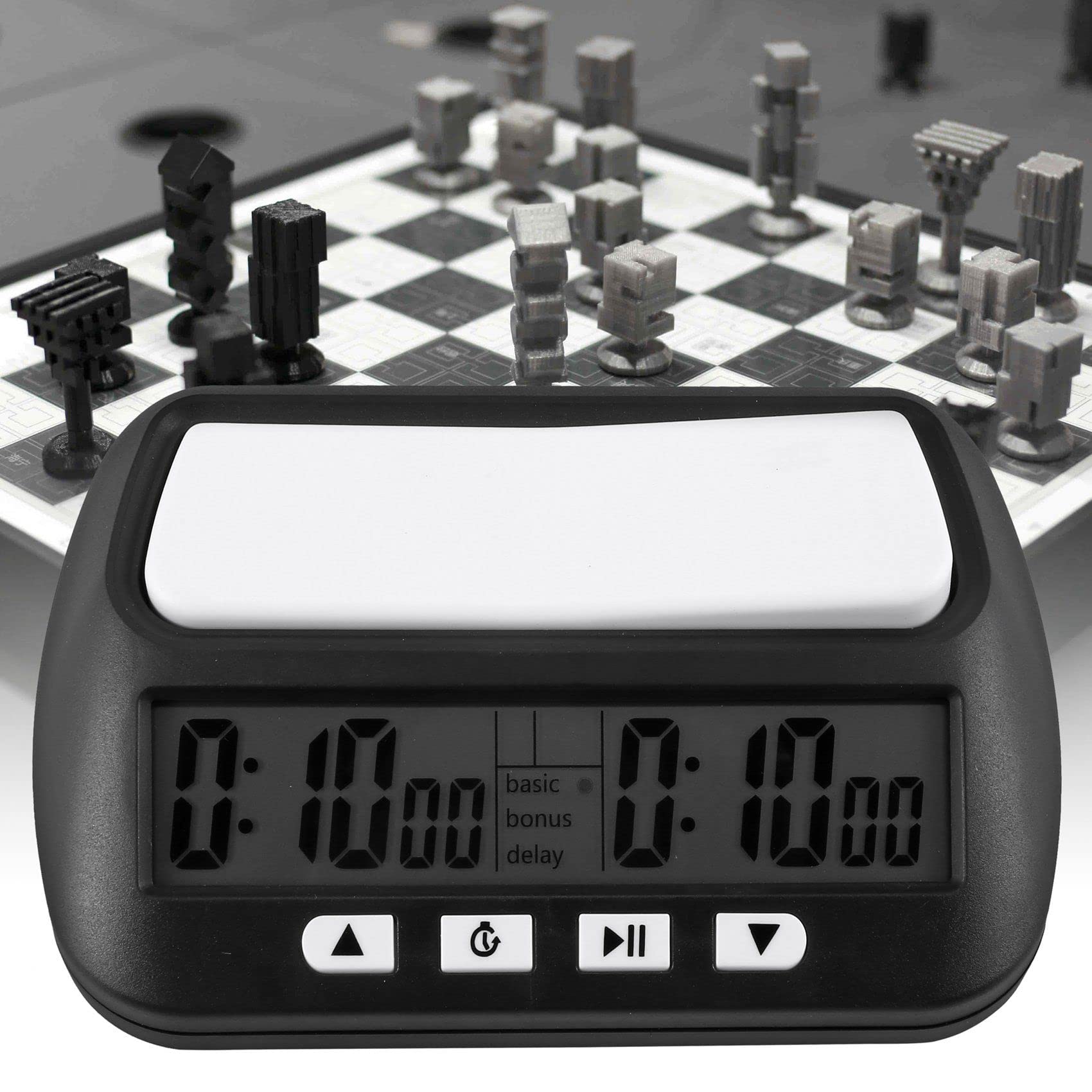 ISTOVO 5 x Schachuhr, digitaler Schach-Timer & Spiel-Timer, Mehrzweckuhr, tragbar, professionelle Uhr, schwarz