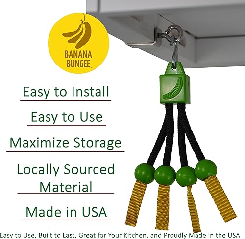 Miniatura 3 de Banana Bungee El gancho original para plátano debajo del gabinete y soporte de plátano alternativo - Fabricado en los Estados Unidos - Negro -