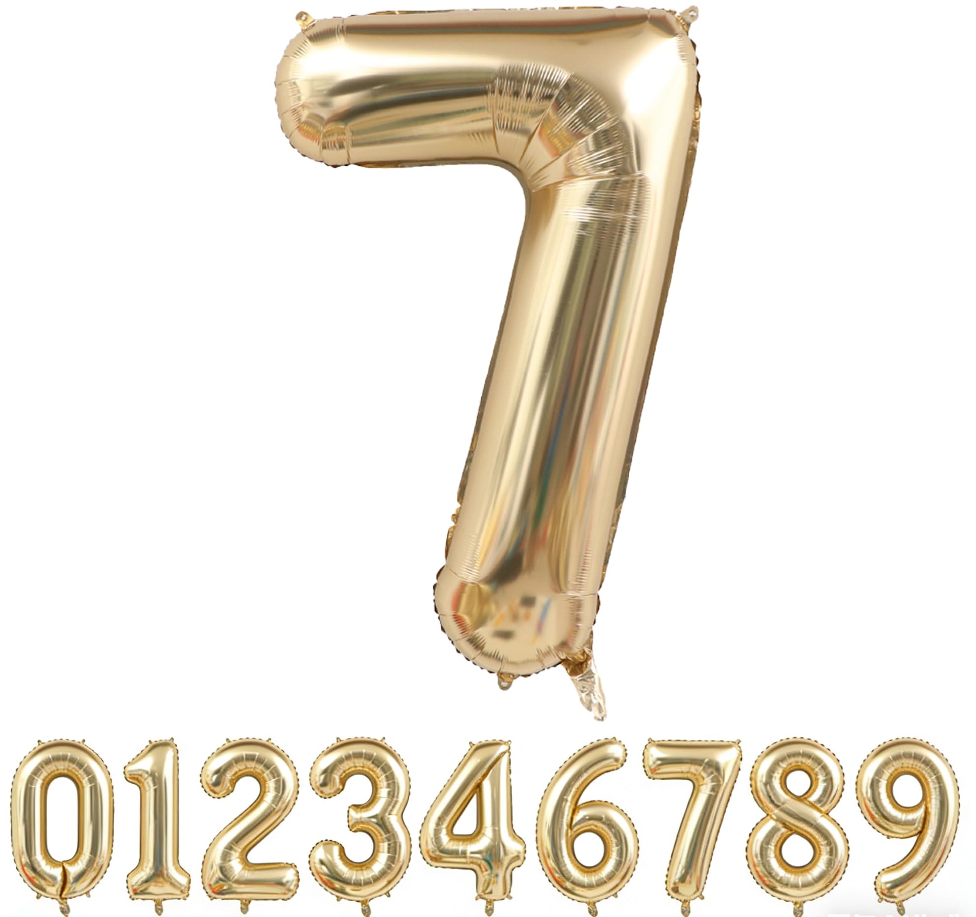 Light Gold Number 7 Foil Balloon 40IN Champagne Gold 7 Mylar Helium Balloon | 7th Birthday Giant Balloon for Girls Boys Anniversary Events Party Decorations Supplies
